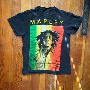 Black Bob Marley Graphic T-Shirt